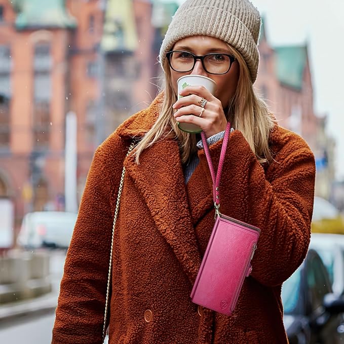 XcaseBar Compatible with Samsung Galaxy S25 Wallet case with Zipper Credit Card Holder【RFID Blocking】,Flip Folio Book PU Leather Phone case Shockproof Cover Women Men for Samsung S25 case Rose Red