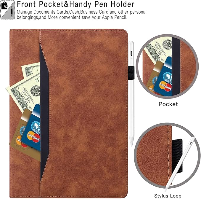 Case for Lenovo Tab P11 Pro (2nd Gen) / Tab P11 Pro Gen 2 11.2 inch Magnetic PU Leather Folio Stand Shell Cover Foldable Card Holder Multi-Angle Tab P11 Pro 2022 11.2",Brown