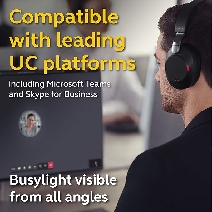 Jabra EVOLVE2 85, LINK380A UC Stereo Stand Black