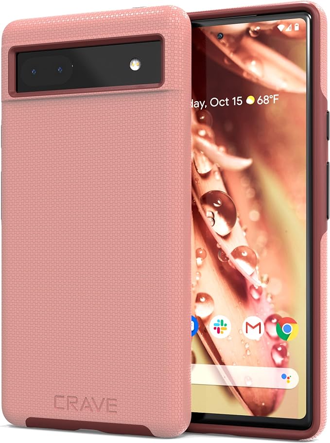 Crave Dual Guard for Google Pixel 6a Case, Shockproof Protection Dual Layer Case for Google Pixel 6a - Blush