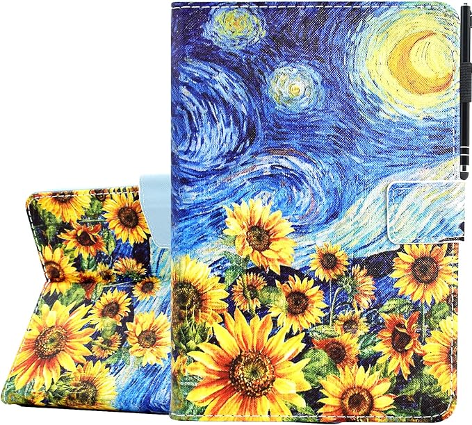 KEROM Case for Samsung Galaxy Tab A9+ Plus 11 Inch 2024 2023 (SM-X210/X216/X218), Slim PU Leather Stand Case Protective Cover for Galaxy Tab A9+/A9 Plus Tablet, Auto Wake/Sleep - Starry Sky