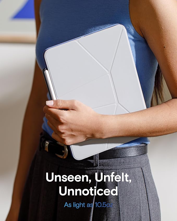 MOFT Dynamic Folio Case for iPad Air 13 Inch M3/M2 (2025/2024), iPad Pro 12.9 6th/5th/4th Gen, Silm Magnetic Stand Case with 20+ Viewing Angles, Auto Wake/Sleep, Ultra Thin, Panna Cotta x Faded Jeans