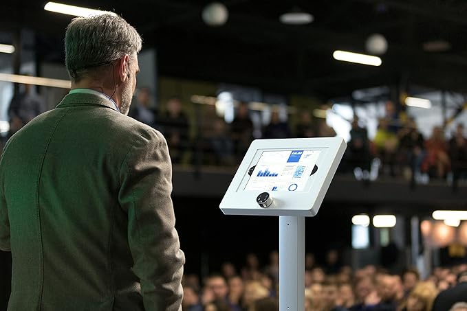 Thin Floor Stand - CTA Tall Standing 360 Degree Kiosk Display Tablet Holder - Digital Lock - iPad 11 (A16) - Pro 11-inch M4 - Air 11-inch M3- iPad 10th Gen - Galaxy Tab & More Tablets