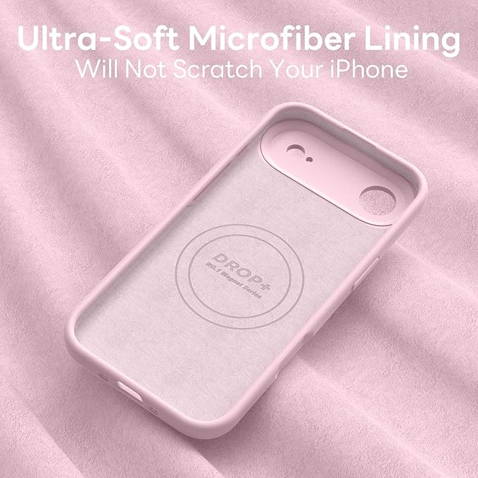 Vooii Magnetic Compatible with iPhone Air Case (Compatible with Magsafe) (Upgraded Camera Protection) Liquid Silicone Shockproof Full Body Protective Phone Cover for Women Men, Chalk Pink, 6.5"