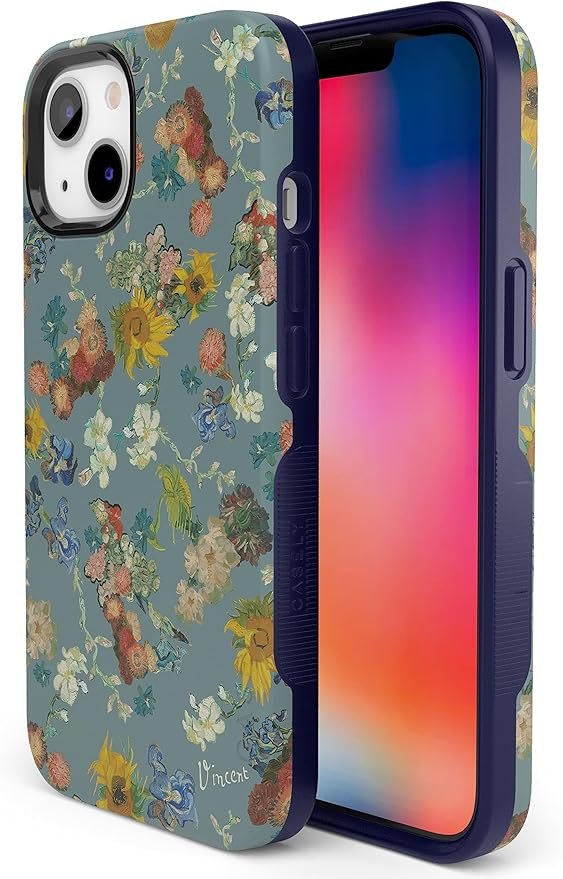 Casely iPhone 14 Case | Van Gogh's Flowers | 50th Anniversary | Compatible with MagSafe | Bold Protective Design