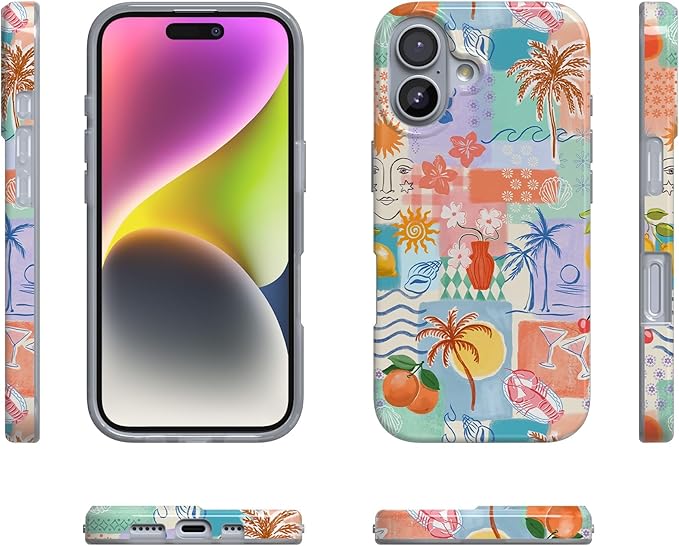 Casely iPhone 17 Case | Tropical Heat | Beachy Collage | Compatible with MagSafe | Classic Ultra Slim Design