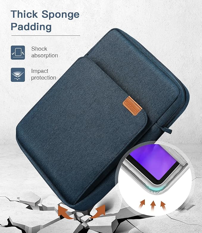 MoKo 9-11 Inch Tablet Sleeve Bag Handle Carrying Case with Shoulder Strap Fits 11inch iPad Air M3, iPad A16 2025, Pro 11 inch, iPad 10/9/8/7th Gen, Tab S8/S9 11", Indigo