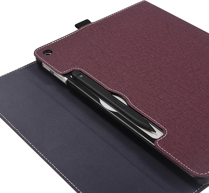 Tablet Case for 2025 New Microsoft Surface Pro 1st Edition 12-inch, PU Leather & Hard Shell Laptop Protective Cover with Multi-Angle Built-in Kickstand & Pen Holder (Wine Red)