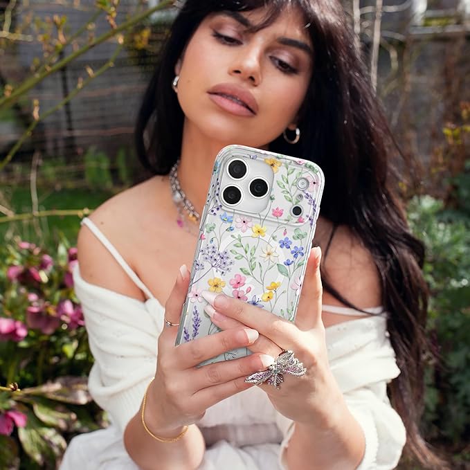 VELVET CAVIAR Case for iPhone 17 Pro | Compatible with MagSafe | 10ft Drop Tested | Cute Girly Protective Designer Cases for Women | Enchanted Floral Wildflowers