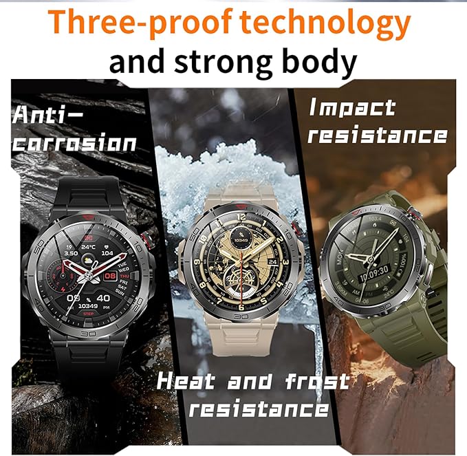 Smart Watch 1.43" AMOLED Display, Bluetooth Calling, IP68 Waterproof, Heart Rate Monitoring, Sleep Monitoring，Multi-Sport Fitness Tracking, Voice Assistant (Yellow)