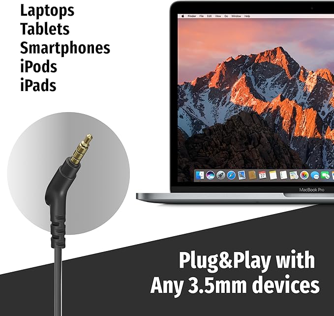 Symphonized Premium Wooden Airtube Headphones EMF Earbuds, 3D Sound, Microphone Volume Control, 8mm Bass Drivers Granting High Audio Quality 3.5mm Jack