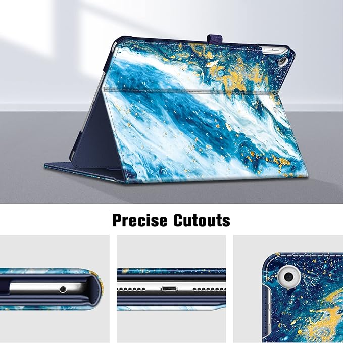 Fintie Case for iPad 9th / 8th / 7th Generation (2021/2020/2019) 10.2 Inch - [Corner Protection] Multi-Angle Viewing Stand Cover with Pocket & Pencil Holder, Auto Sleep Wake, Sandy Wave