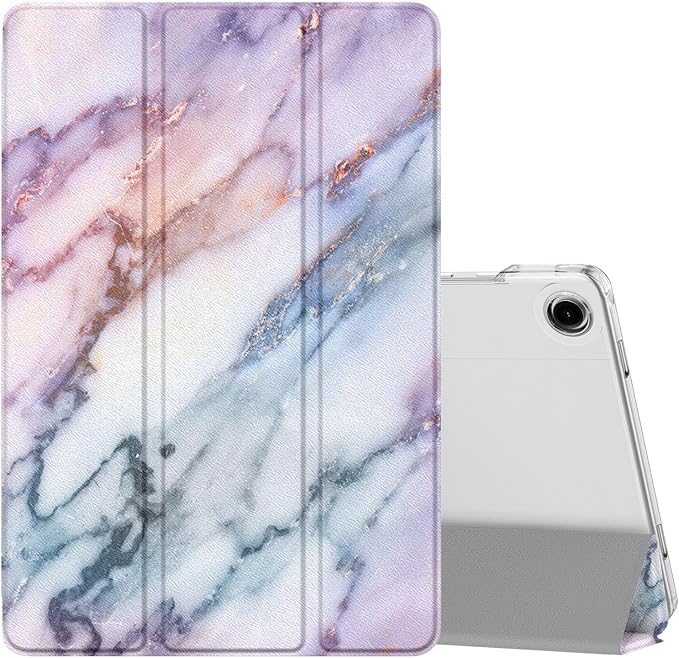 MoKo Case for Galaxy Tab A9+/A9 Plus 11 inch 2023, Slim Stand Protective Smart Cover with Hard PC Translucent Back Shell for Tab A9 Plus Tablet (SM-X210/X216/X218), Auto Wake/Sleep, Marble Purple