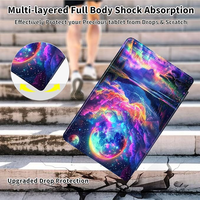 Case for Samsung Galaxy Tab A9+/A9 Plus 11 Inch 2023 Tablet Case, 360 Degree Rotating Folio Stand Smart Cover for Galaxy Tab A9+ Tablet SM-X210/X216/X218, Auto Sleep/Wake, Fantasy Mountains
