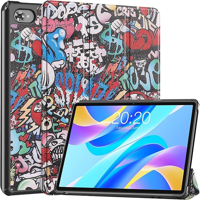 Case for TECLAST M40 Plus 2022 /P30S 10.1 inch Tablet, Folding Folio Ultra-Thin PU Leather Stand Case Cover for Teclast M40 Plus / P40HD / P30S 2022 Released Graffiti