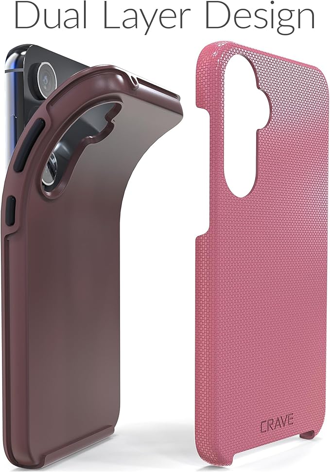 Crave Dual Guard Compatible with Samsung Galaxy S23 FE Case - Shockproof Protection with Dual Layer Design, Berry