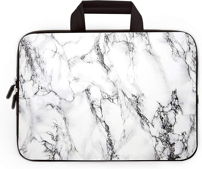 11" 11.6" 12" 12.1" 12.5" inch Laptop Carrying Bag Chromebook Case Notebook Ultrabook Bag Tablet Cover Neoprene Sleeve Fit Apple Macbook Air Samsung Google Acer HP DELL Lenovo Asus (White Marble)