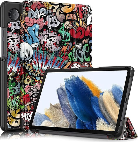 Case for Samsung Galaxy Tab A9 8.7 Inch 2023 SM-X110/X115/X117 Tablet,Slim Lightweight Stand PC Cover for Galaxy Tab A9 Tablet,Graffiti