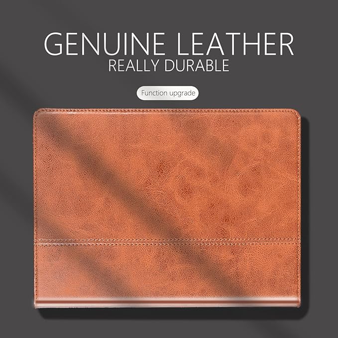 for Samsung Galaxy Tab S6 Lite 10.4 inch Case with S Pen Holder 2020/2022/2024 Model(SM-P610/P615/P617/P613/P619/P620/P625) Genuine Leather Cover Protective Shell,Auto Wake/Sleep.Brown