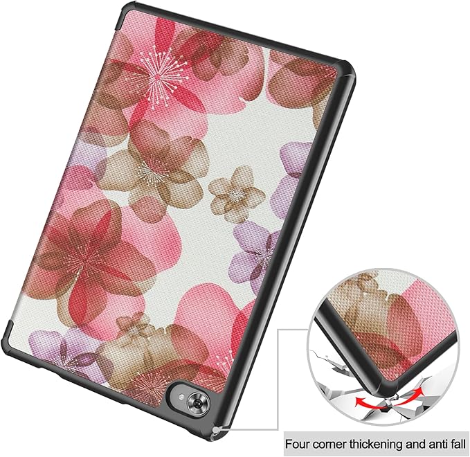 Case for TECLAST M40 Plus 2022 /P30S 10.1 inch Tablet, Folding Folio Ultra-Thin PU Leather Stand Case Cover for Teclast M40 Plus / P40HD / P30S 2022 Released Flower