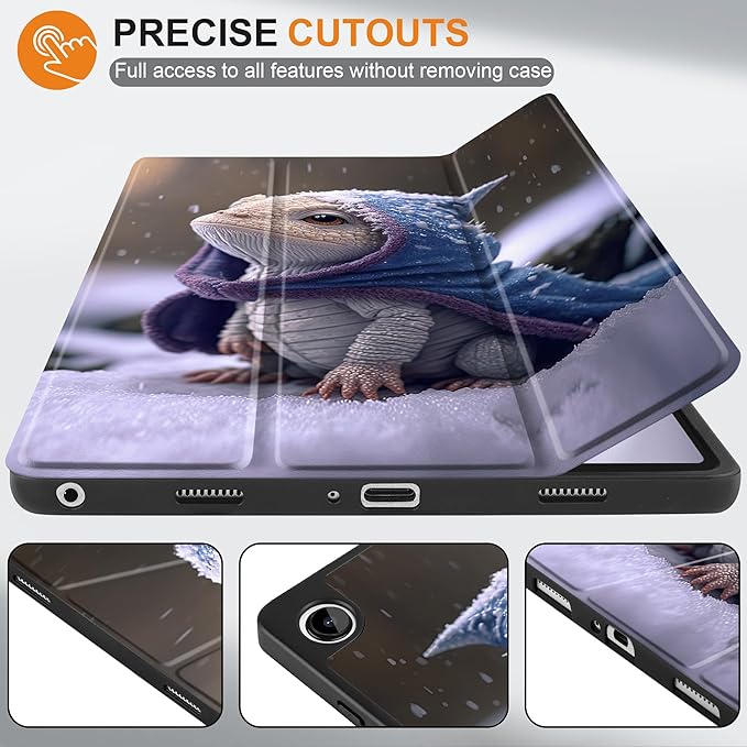 MEEgoodo Case for Samsung Galaxy Tab A9 Plus 11 inch Cover 2024 2023 with S Pen Holder, A9+ Smart Tablet Cases with Leather Trifold Stand+Soft TPU Back Shell+Smart Auto Wake/Sleep, Cute Dragon Cub