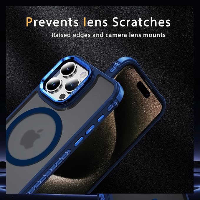 iPhone 16 Pro Max Case Magnetic，[Compatible with MagSafe] Heavy Duty Rugged Drop Protection Case，Supports Wireless Charging，Phone Case for iPhone 16Pro Max, Blue