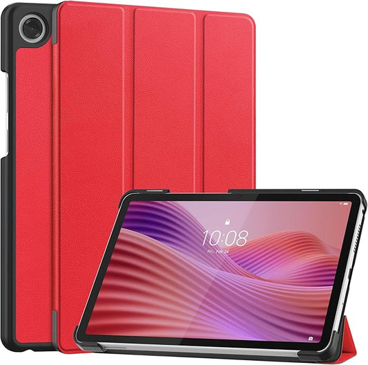 Case for Lenovo Tab One 8.7'' / Tab K9 Case, Folding Folio Ultra-Thin PU Leather Stand Case Cover with Auto Wake/Sleep for Lenovo Tab K9 8.7 Inch Red