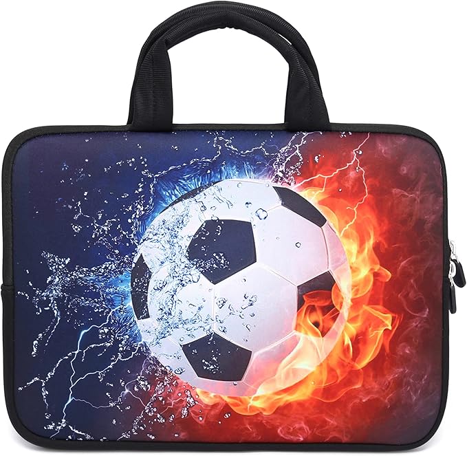 11" 11.6" 12" 12.1" 12.5" inch Laptop Carrying Bag Chromebook Case Notebook Ultrabook Bag Tablet Cover Neoprene Sleeve Fit Apple MacBook Air Samsung Google Acer HP DELL Lenovo Asus(Football Fire)