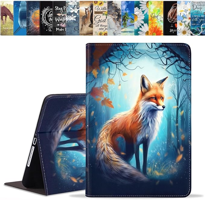 Case for Samsung Galaxy Tab A9 Plus 11 Inch 2023 Model (SM-X210/X216/X218), Slim Lightweight PU Leather Stand Cover with Auto Wake/Sleep, Jungle Fox