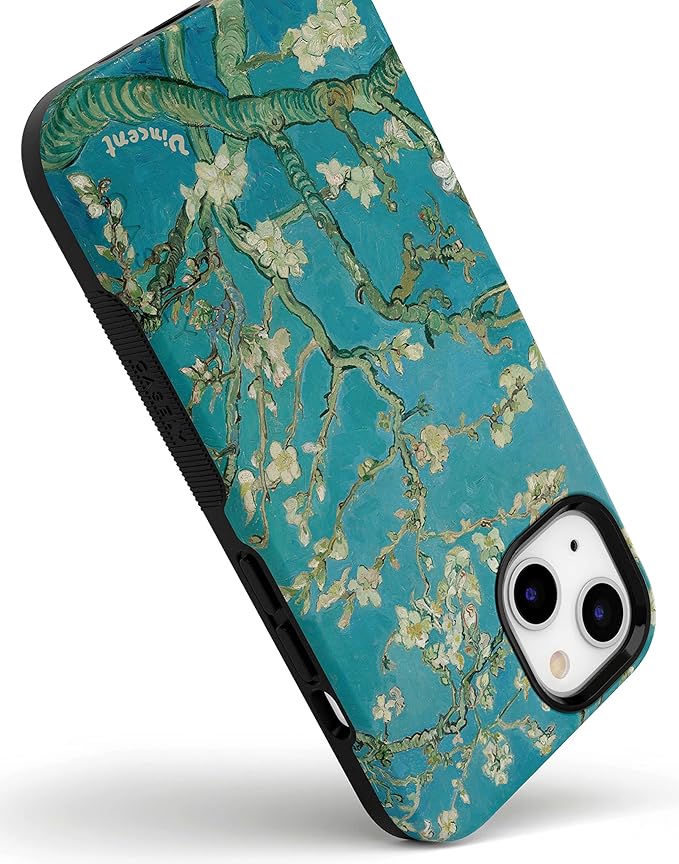Casely iPhone 14 Case | Blue Awakening | Van Gogh Almond Blossom | Compatible with MagSafe | Bold Protective Design