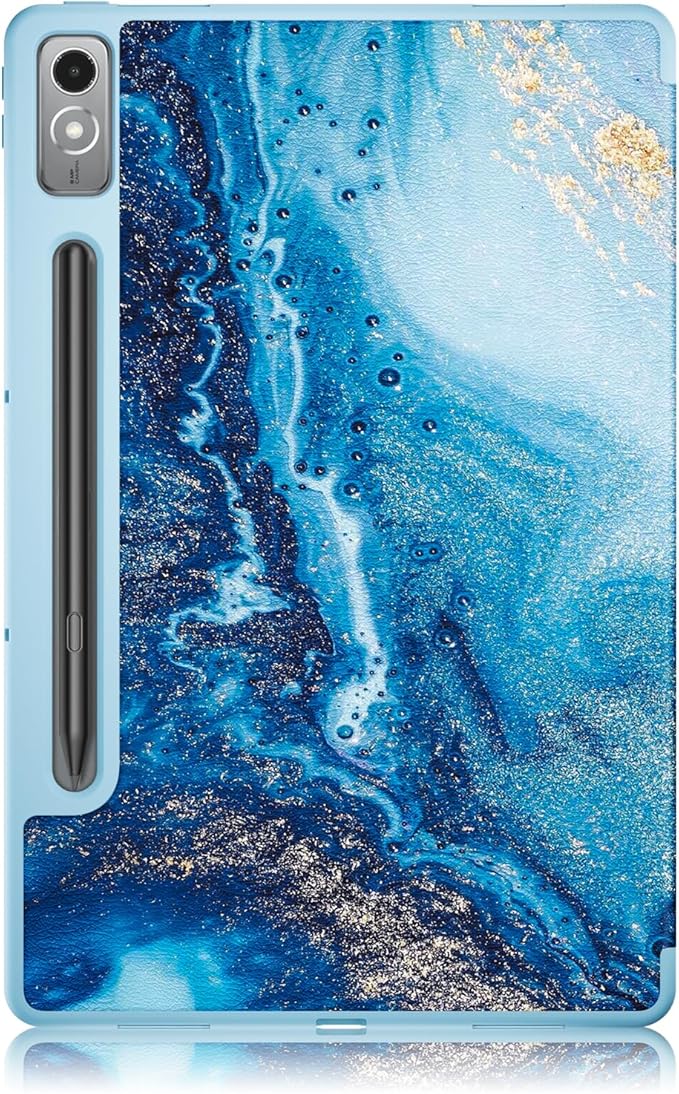 Case for Lenovo Tab P12 12.7 Inch 2023 Tablet, Smart Soft TPU Back Shell Cover with Auto Wake/Sleep Function,Waves