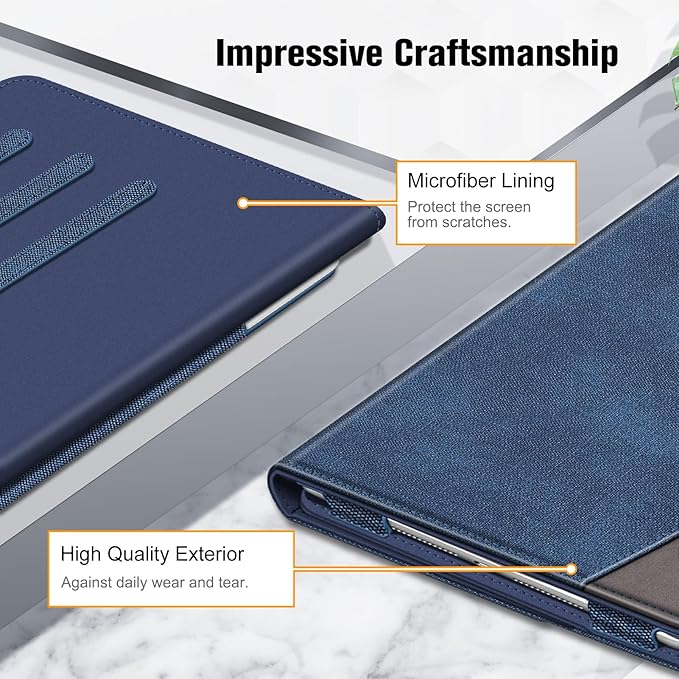 Fintie Case for iPad 9th / 8th / 7th Generation (2021/2020/2019) 10.2 Inch - [Corner Protection] Multi-Angle Viewing Stand Cover with Pocket & Pencil Holder, Auto Sleep Wake, Denim Indigo