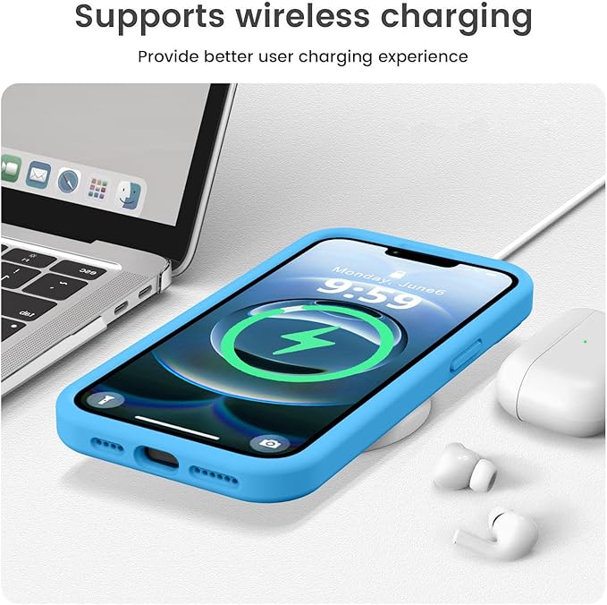 Vooii Compatible with iPhone 16e Case, Liquid Silicone Upgrade [Camera Protection] [Soft Anti-Scratch Microfiber Lining] Shockproof Phone Case for iPhone 16e 6.1 inch - Blue