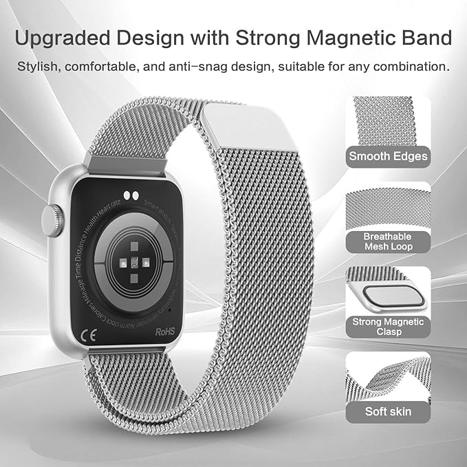 2025 Smart Watches Blood Pressure, 1.9" AMOLED Display with Bluetooth Call, Smartwatch with Da GPT AI/AI Watch Face, 24/7 Heart Rate Stress Sleep Monitor, IP68 Waterproof, Compatible with Android iOS