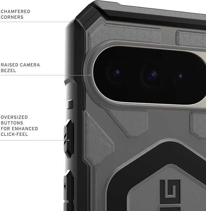 URBAN ARMOR GEAR UAG Made for Google Pixel 10 Pro XL Case Pathfinder Clear - Compatible with Pixelsnap & Magnetic Charging Transparent Rugged Protective Cover, Ash/Black