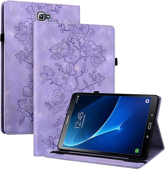 Case for Samsug Galaxy Tab A 10.1 inch 2016 （No S Pen Version） SM-T580 T585 T587, Slim PU Leather Folio Cover with Multi-Angle Stand and Pen Holder, Purple