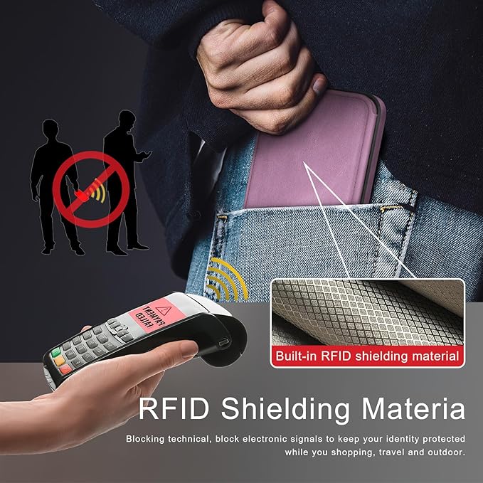 DJDUCK Designed for Samsung Galaxy S25 Case Wallet with Card Holder, [Magnetic Clasp Cover] [RFID Blocking Leather Protection] Shockproof Women Men Cases for Samsung S25 Light Purple