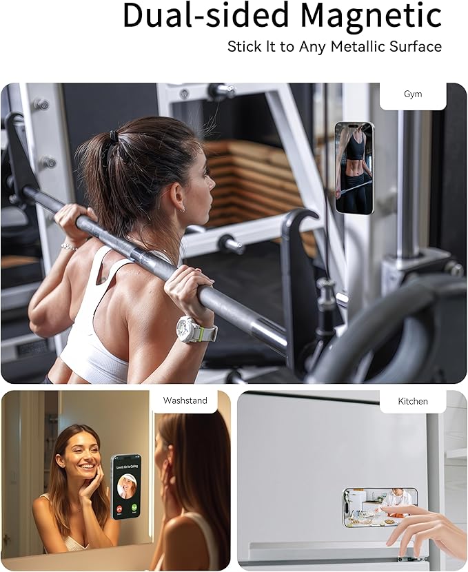 [2025 Newest] Magnetic Phone Grip for MagSafe Ring Holder, Magnet Phone Grip Stand Finger Kickstand Two-Sided Magnetic Compatible with iPhone 17 Pro/Max 16 15 14 13 12 11 Plus&Android