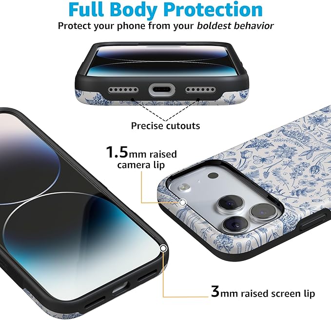 Casely iPhone 17 Pro Case | Hop & Bloom | Bunny Toile | Compatible with MagSafe | Bold Protective Design