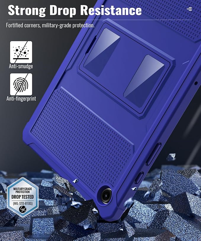 MoKo Case Fit Galaxy Tab A9 Plus 11-Inch 2023 (SM-X210/X216/X218), Shockproof Full Body Rugged Stand Back Cover Built-in Screen Protector Fit Galaxy Tab A9+ 11" 2023, Sapphire Blue