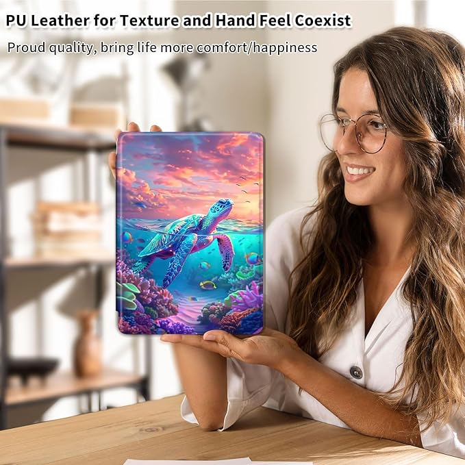 Case for Samsung Galaxy Tab S10 Ultra/Tab S9 Ultra 14.6-Inch, 360 Degree Rotating Folio Stand Smart Cover for Galaxy Tab S10 Ultra/ S9 Ultra 14.6'', Auto Sleep/Wake, Sea Turtle 2