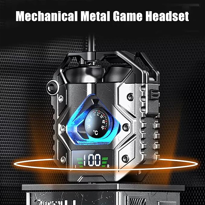 H09 Bluetooth 5.3 Wireless Earbuds with Long Battery Life, Environmental Noise Canceling, IPX7 Waterproof, HiFi Stereo Sound, Low Latency for Games, for iPhone and Android (Black)