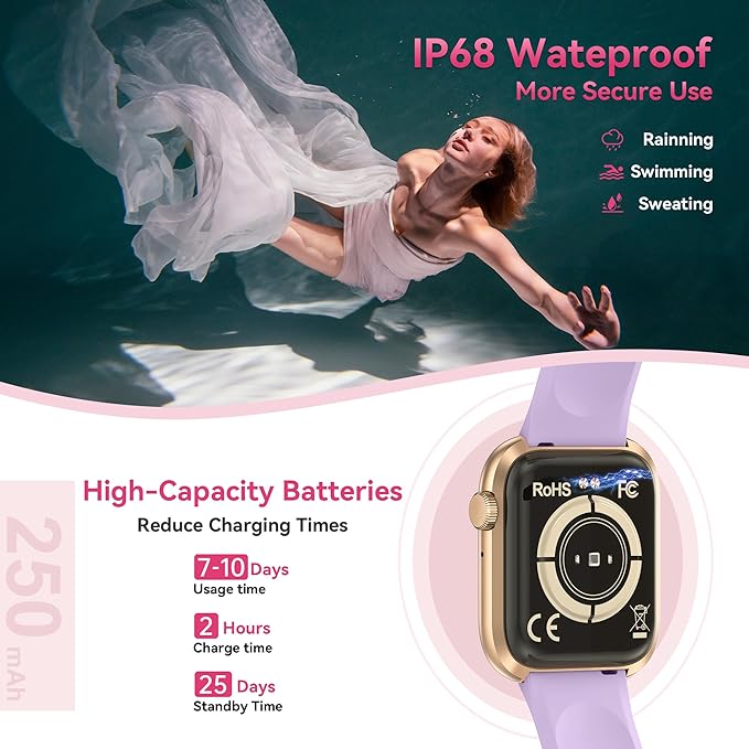 Smart Watch for Men Women, 1.83" Fitness Watch (Answer/Make Call), Smartwatch with Heart Rate/Blood Pressure, Sleep Tracker, Pedometer, 120+ Sport Modes,IP68 Waterproof Fitness Tracker for Android IOS