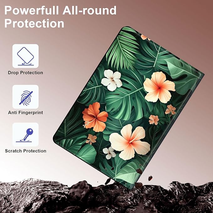 Case for Samsung Galaxy Tab S10 Ultra/Galaxy Tab S9/S8 Ultra 14.6-Inch, Slim PU Leather Stand Cover with Auto Wake/Sleep, Multi-Angle Viewing & Shockproof, Banana Leaves