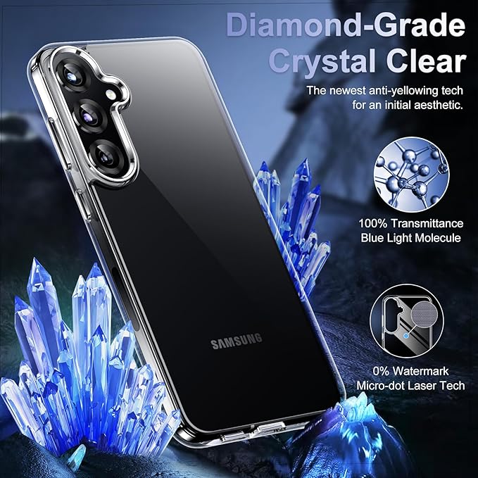 Red2Fire for Samsung Galaxy S25 Plus Case Clear, [Non-Yellowing] [Slim Thin] [Military Grade Drop Protection] Lightweight Shockproof Protection Phone Case for S25 Plus Case,Clear