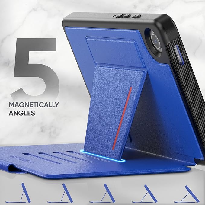 SEYMAC stock Case for Samsung Galaxy Tab A9 8.7'', Case with Magnetic Multi-Angles Stand, Card Slot for Galaxy Tab A9 8.7'' SM-X110/X115/X117, (Blue)