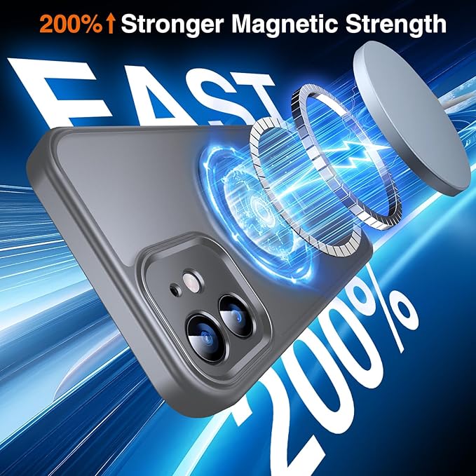 360° O-Ring MagStander for iPhone 12 Case, iPhone 12 Pro Case with Magnetic Stand Ring Holder [Compatible with MagSafe] [Military Shockproof] Kickstand iPhone 12/12 Pro Phone Cover Grey