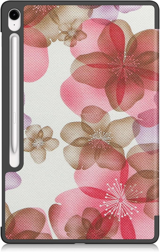 Smart Case for Samsung Galaxy Tab S10 FE+ / S10 FE Plus 13.1 Inch 2025, Ratesell Lightweight Trifold Stand Smart Case Cover with Auto Wake/Sleep Flower