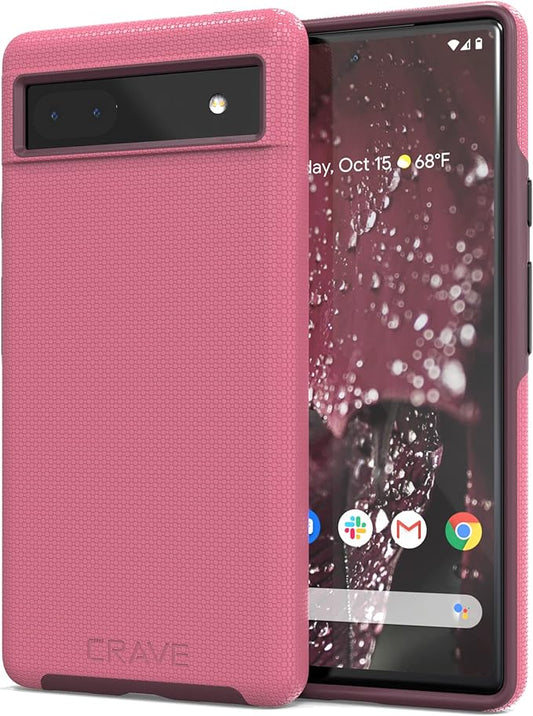Crave Dual Guard for Google Pixel 6a Case, Shockproof Protection Dual Layer Case for Google Pixel 6a - Berry