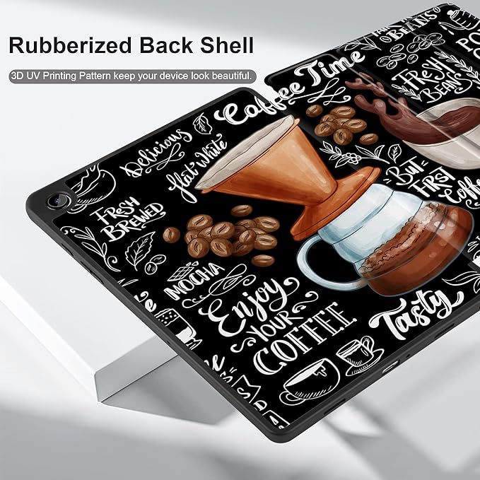 MEEgoodo Case for Samsung Galaxy Tab A9 Plus 11 inch Cover 2024 2023 with S Pen Holder, A9+ Smart Tablet Cases with Leather Trifold Stand+Soft TPU Back Shell+Smart Auto Wake/Sleep, Coffee